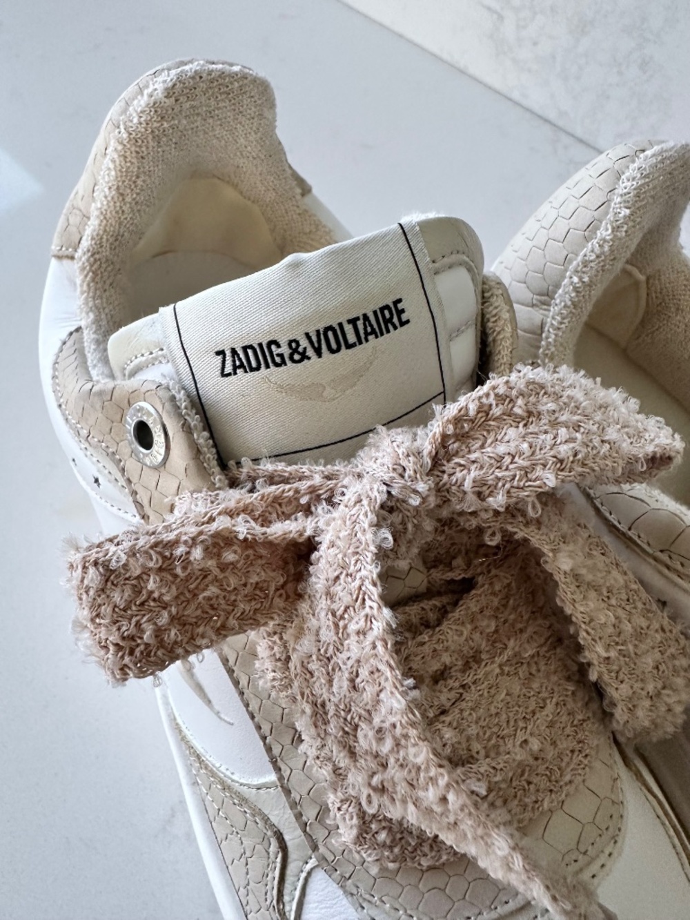NIB | Zadig & Voltaire | Women's Low-Top Wings Sneakers with snakeskin details - Picture 12 of 14